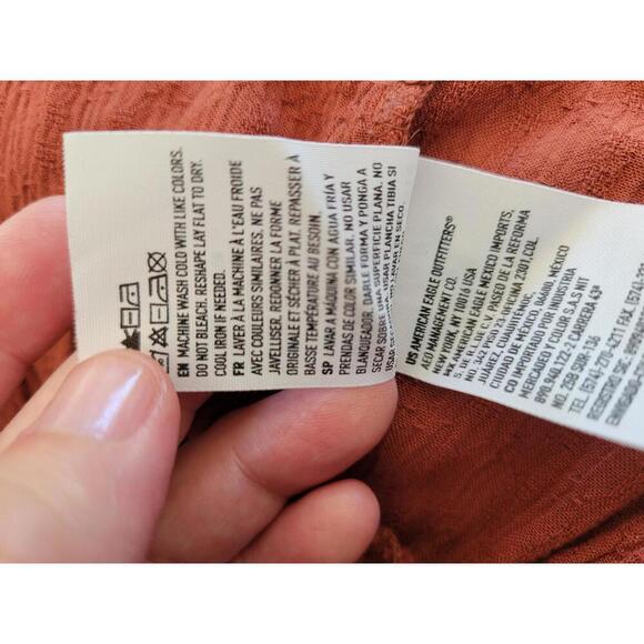 American Eagle Outfitters small rust peplum cropped tube top - Picture 6 of 6